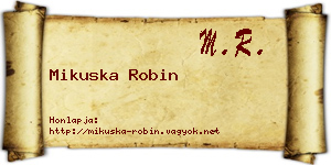 Mikuska Robin névjegykártya